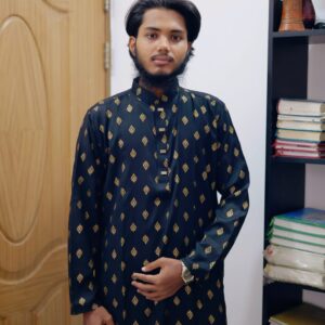 প্রিমিয়াম কটন পাঞ্জাবি – ক্লাসিক কালো